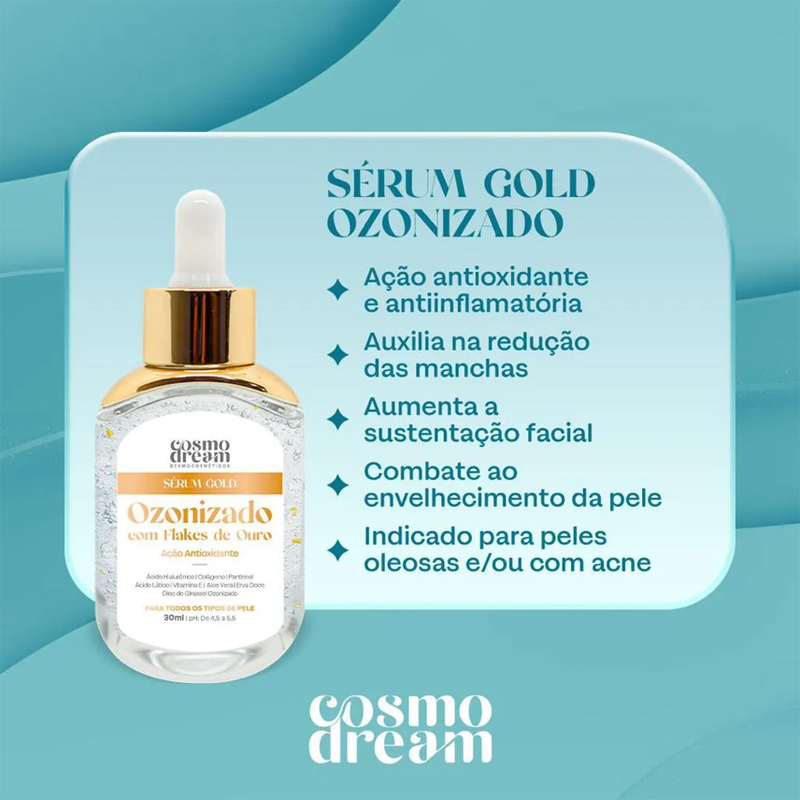 Sérum Facial Gold Ozonizado 30ml - CosmoDream